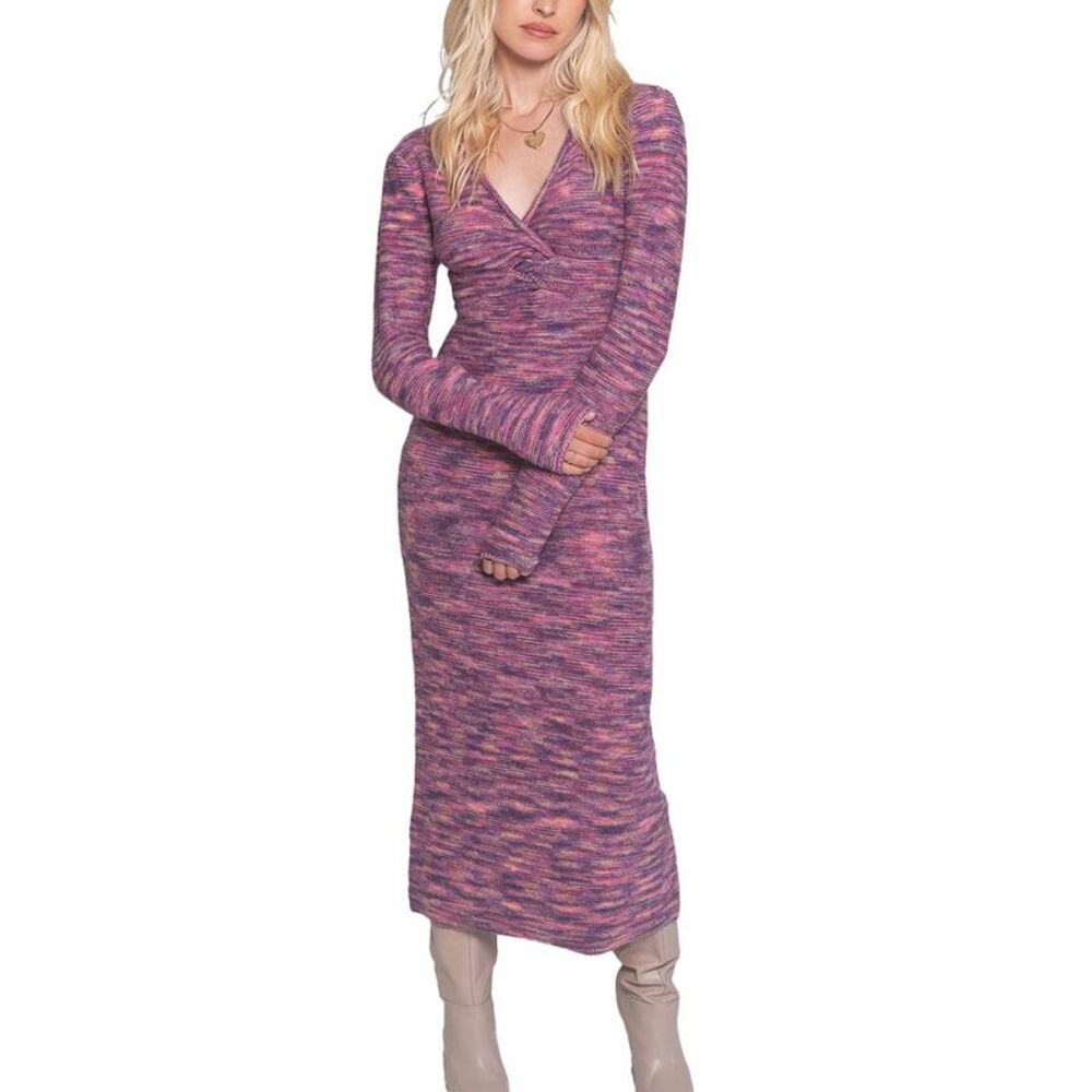Saltwater LUXE Purple and Pink Midi Dress